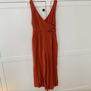 Nikki Erin Burnt Orange Linen Jumpsuit Size Medium